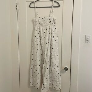 Zara white dress with blue embroidery